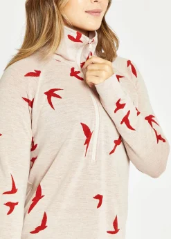 Outlet Oiselle Wazzie Wool Jacquard Half Zip