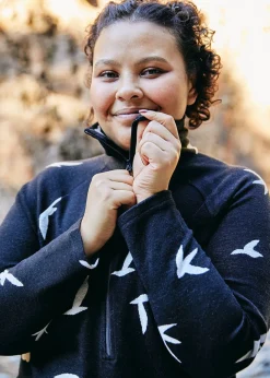 Outlet Oiselle Wazzie Wool Jacquard Half Zip