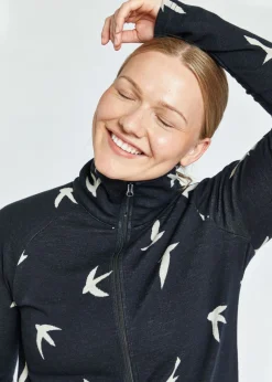Outlet Oiselle Wazzie Wool Jacquard Half Zip