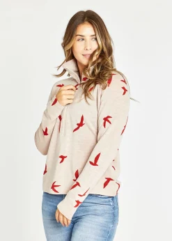 Outlet Oiselle Wazzie Wool Jacquard Half Zip
