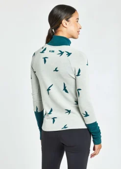 Oiselle Wazzie Wool Jacquard Mock Neck Long Sleeve