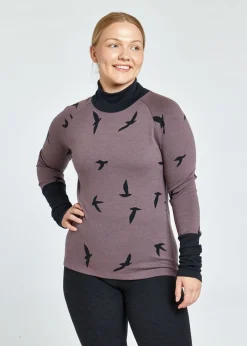 Oiselle Wazzie Wool Jacquard Mock Neck Long Sleeve