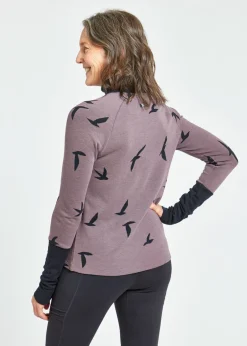 Oiselle Wazzie Wool Jacquard Mock Neck Long Sleeve