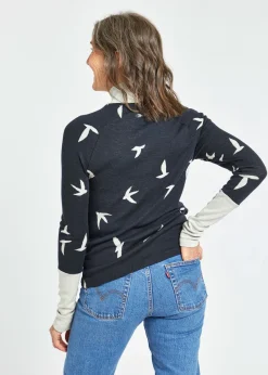 Oiselle Wazzie Wool Jacquard Mock Neck Long Sleeve
